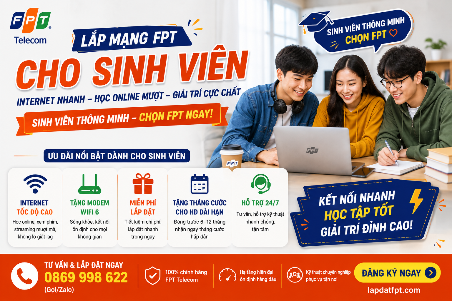lắp mạng fpt cho sinh viên